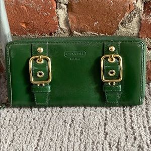 COACH Zoe Leather Wallet Double Buckles